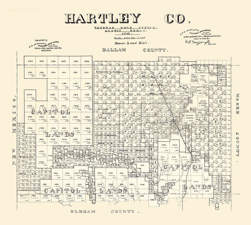 Hartley County Texas - McGaughey 1882