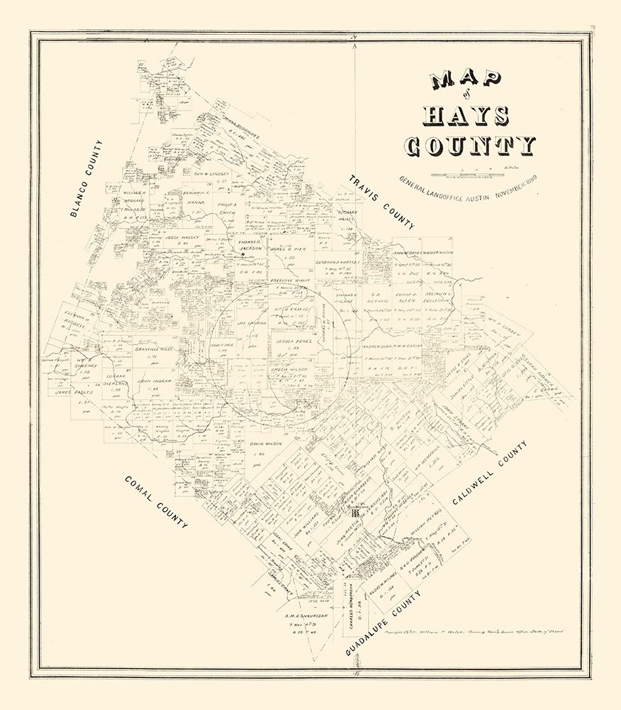 Hays County Texas - Walsh 1880