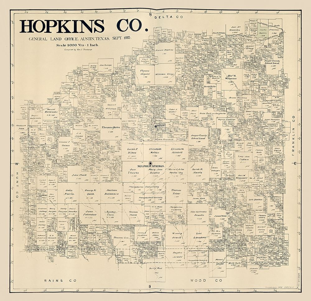 Hopkins County Texas - Thielepape 1885