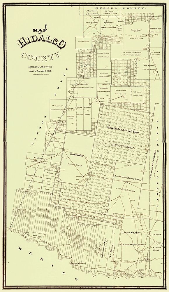 Hidalgo Texas - Land Office 1896