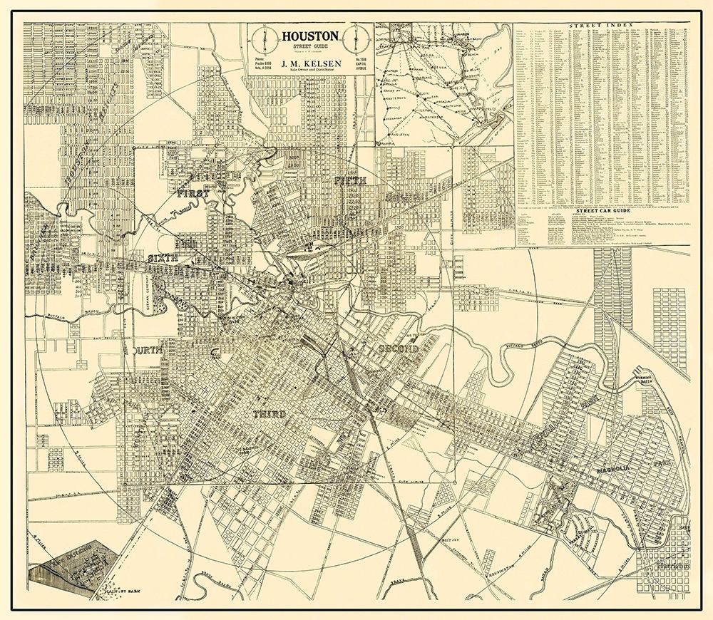 Houston Texas Street Guide - Kelsen 1913