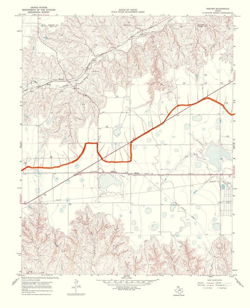 Hoover Texas Quad - USGS 1969