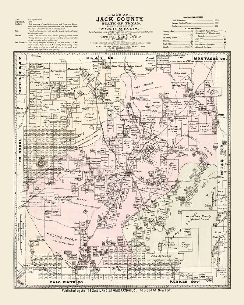 Jack County Texas - Roessler 1876