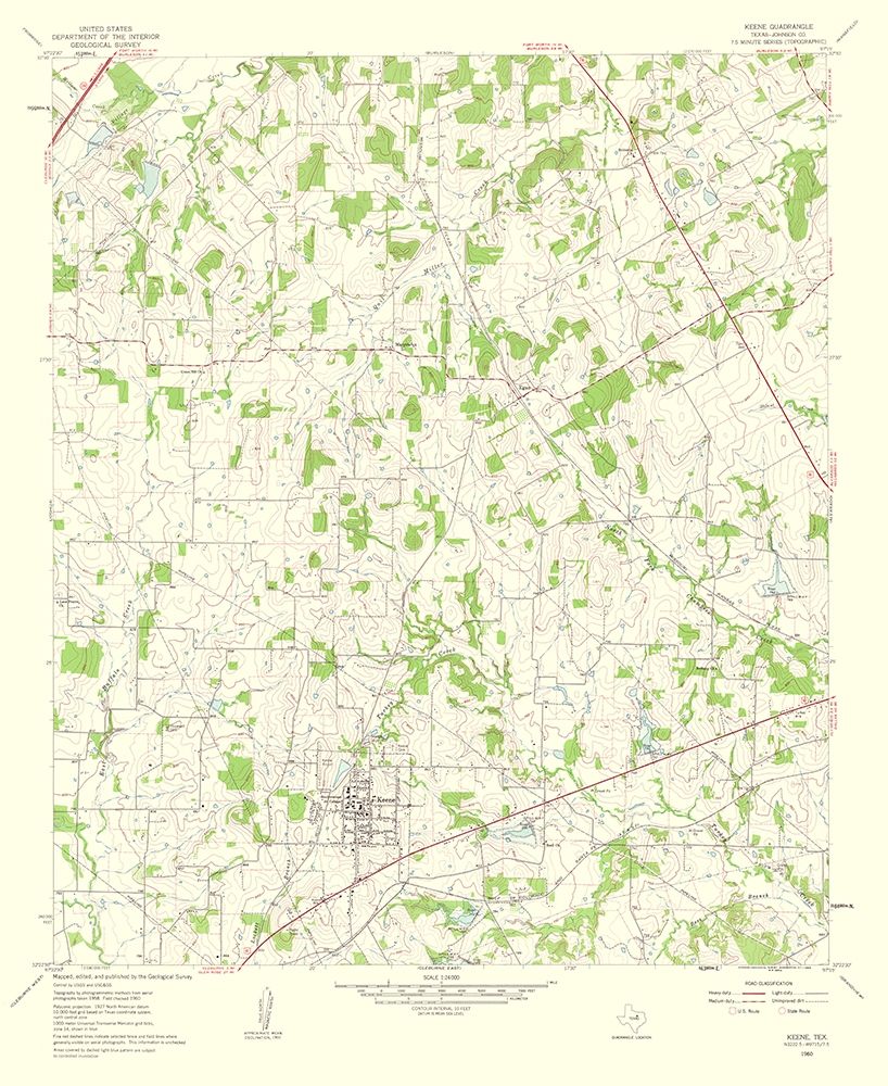 Keene Texas Quad - USGS 1963