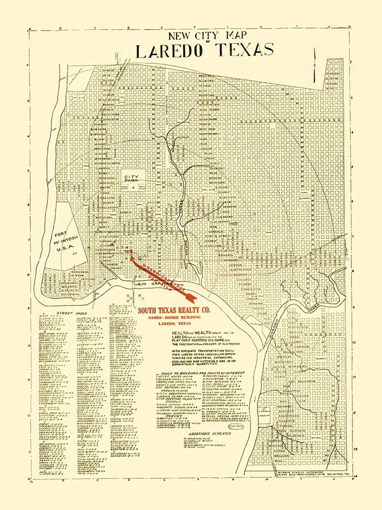 Laredo Texas - Alamo Blue Print 1930