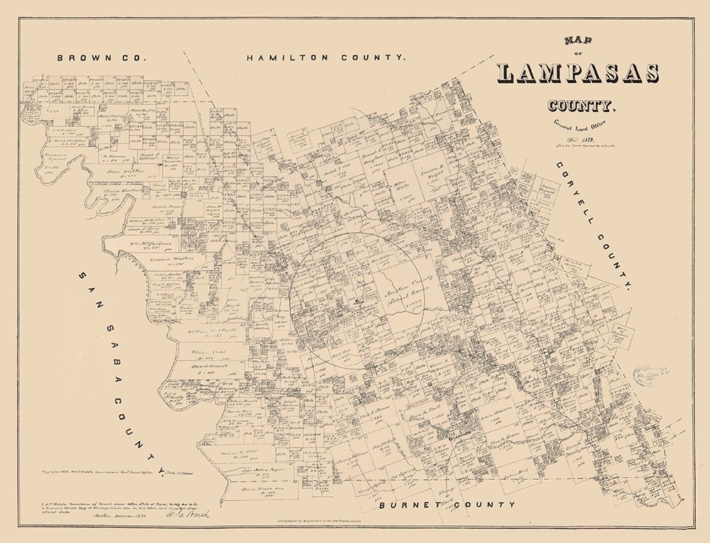 Lampasas County Texas - Walsh 1879