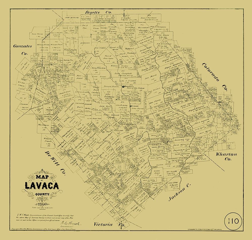 Lavaca County Texas - Walsh 1879