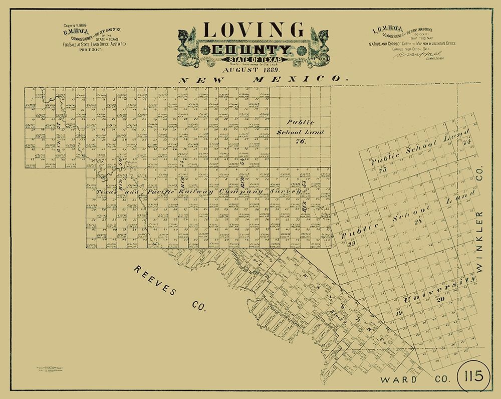 Loving County Texas - Hall 1889