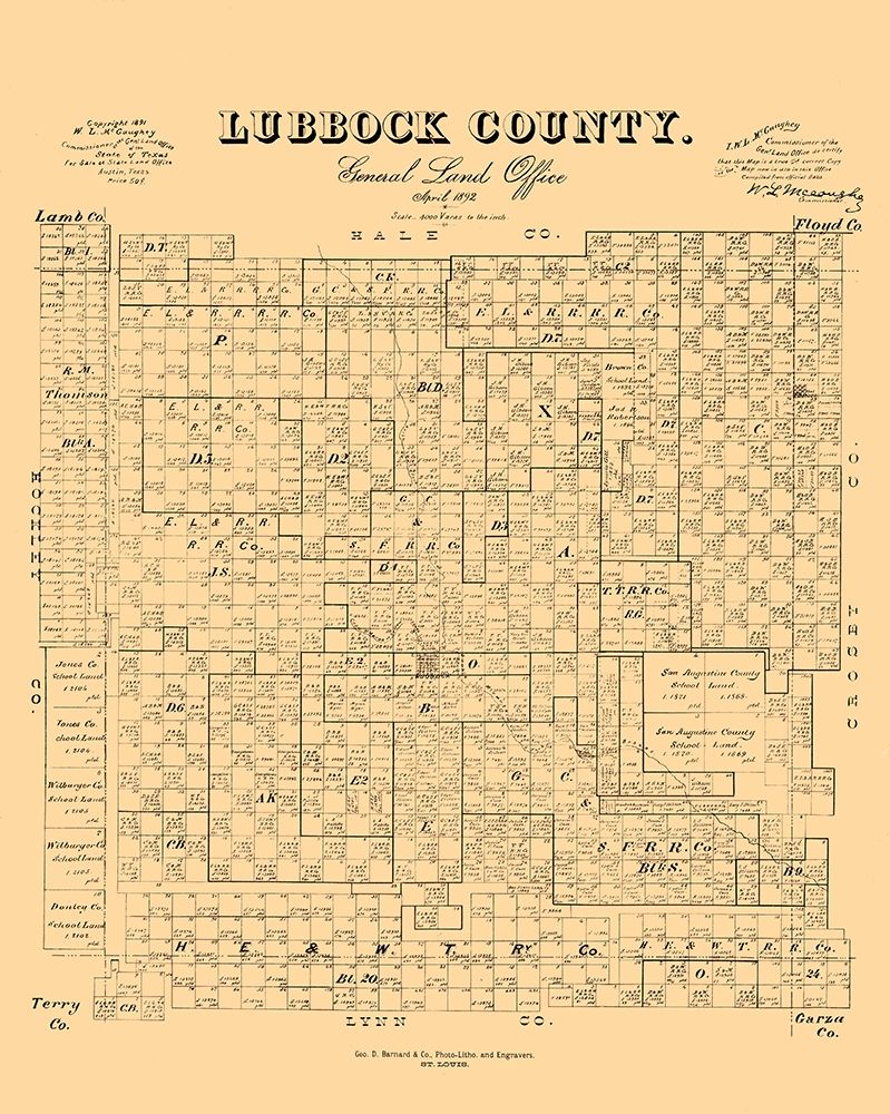 Lubbock County Texas - McGaughey 1892