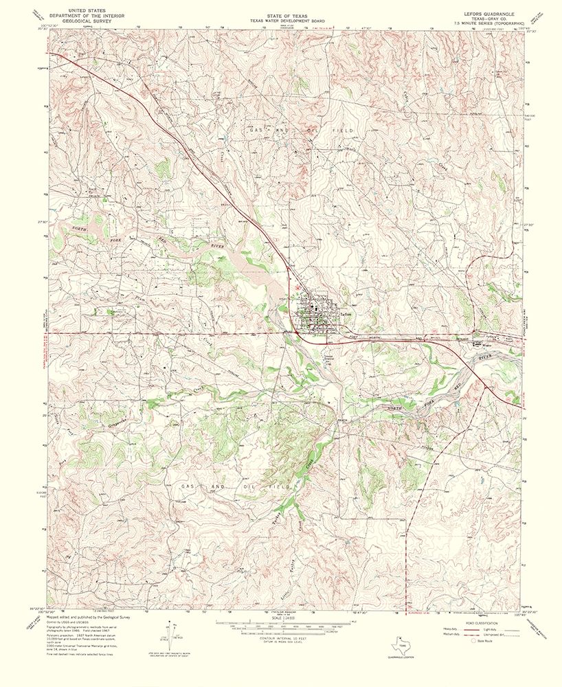 Lefors Texas Quad - USGS 1969