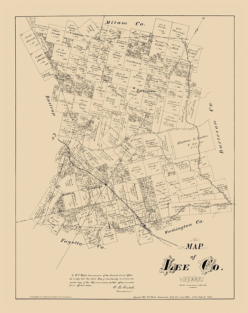 Lee County Texas - Walsh 1879