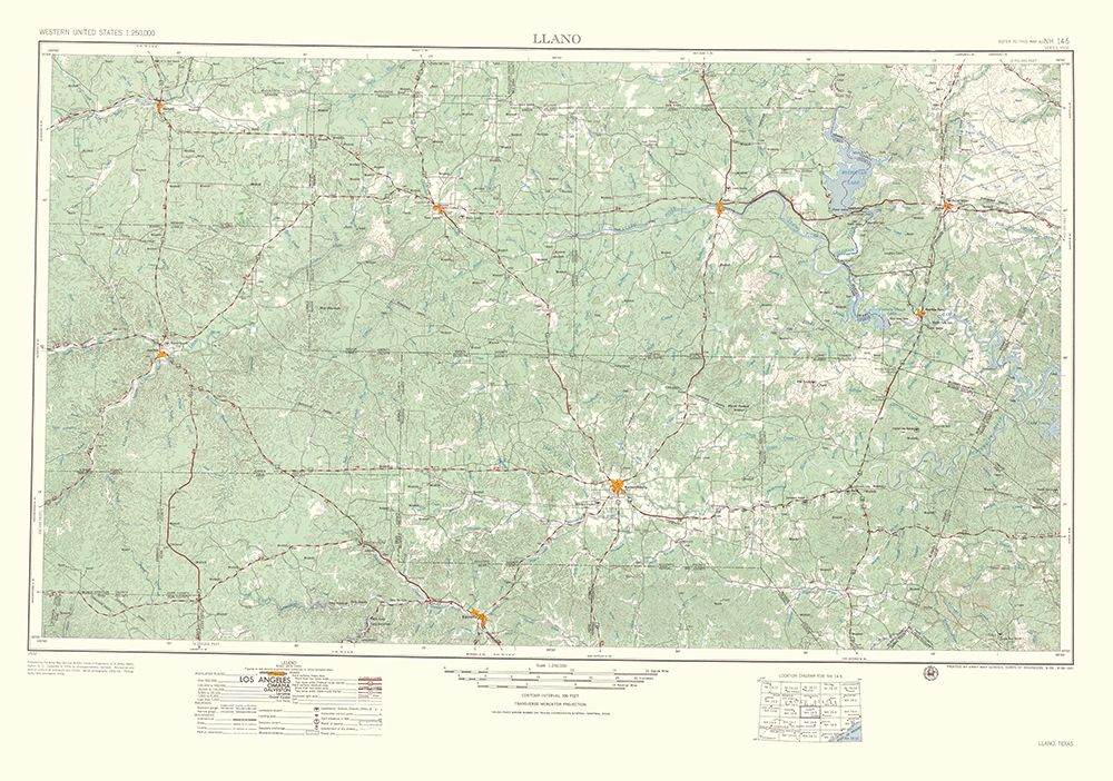 Llano Texas Quad - USGS 1954