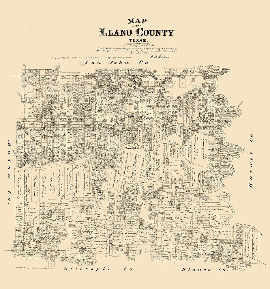 Llano County Texas - Walsh 1879