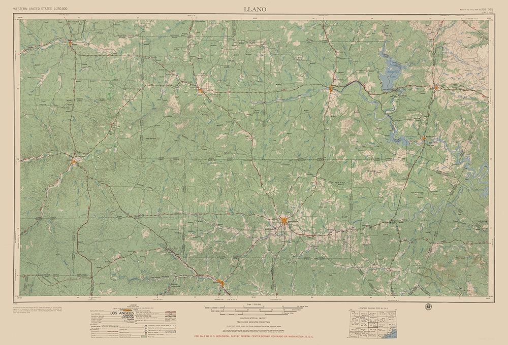 Llano Texas Quad - USGS 1954