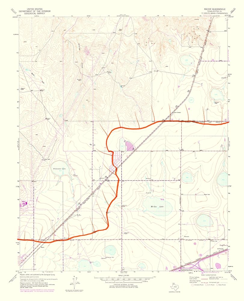 Mayer Texas Quad - USGS 1975