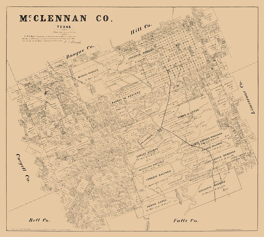 McLennan County Texas - Walsh 1880