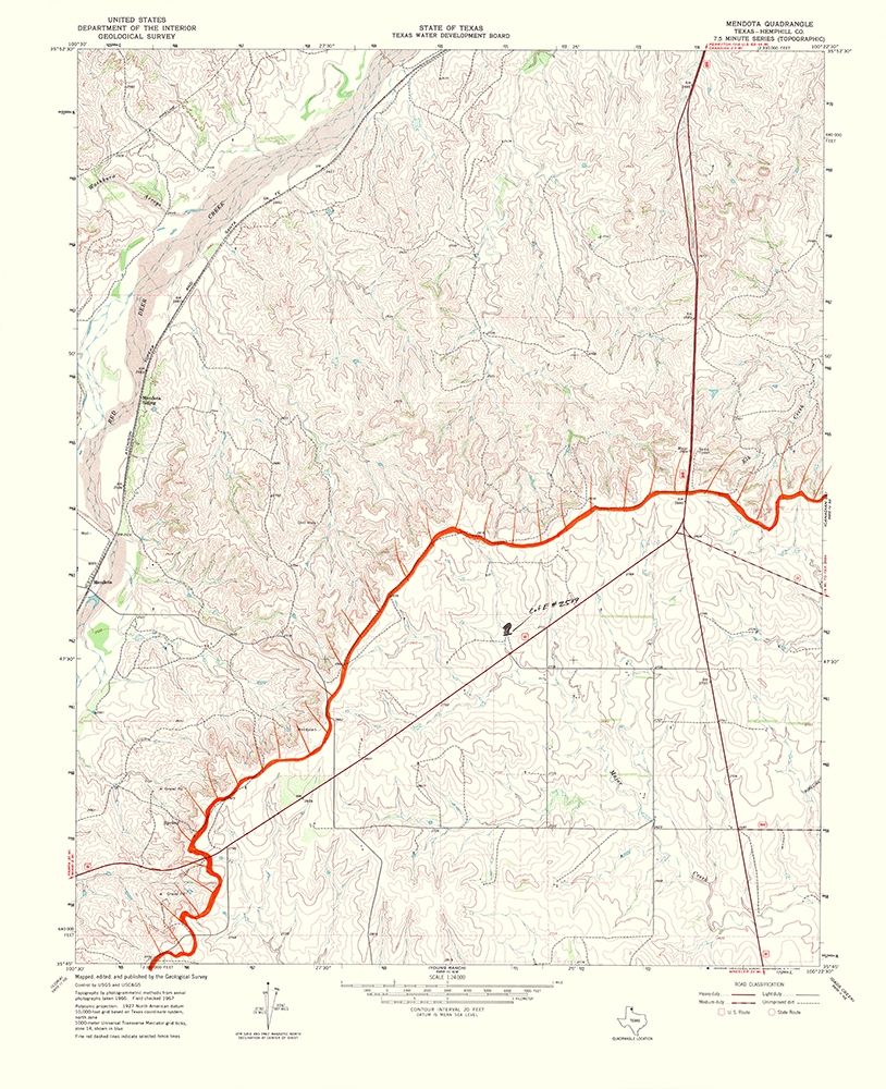 Mendota Texas Quad - USGS 1969
