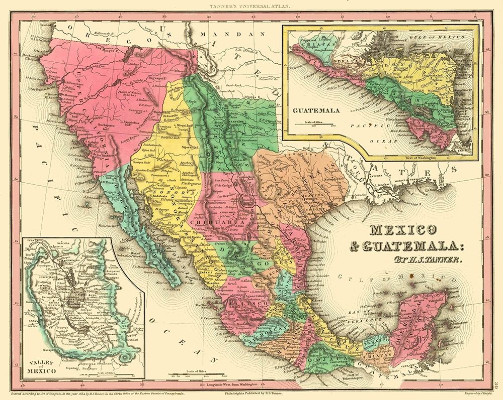 Texas - Mexico - Guatemala - Tanner 1836