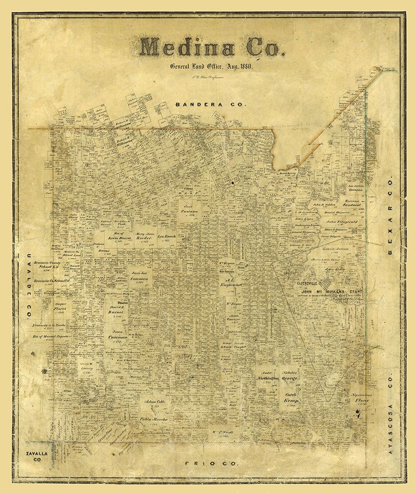 Medina County Texas - Blau 1880
