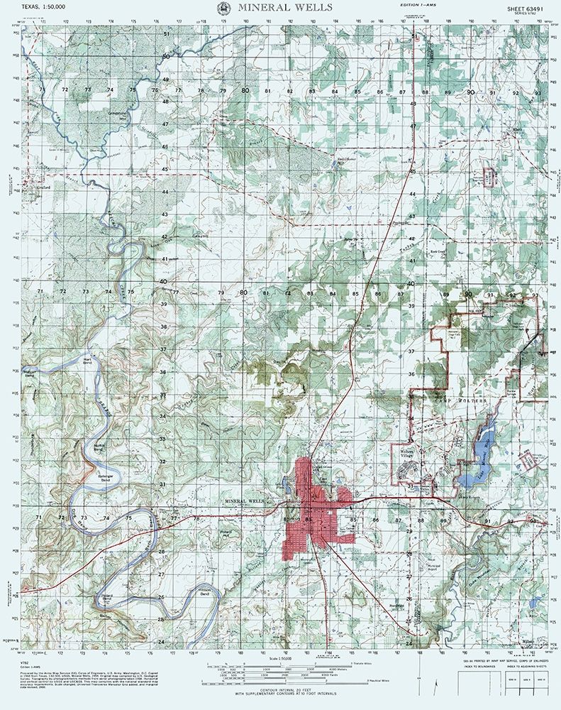Mineral Wells Texas Sheet - US Army 1960