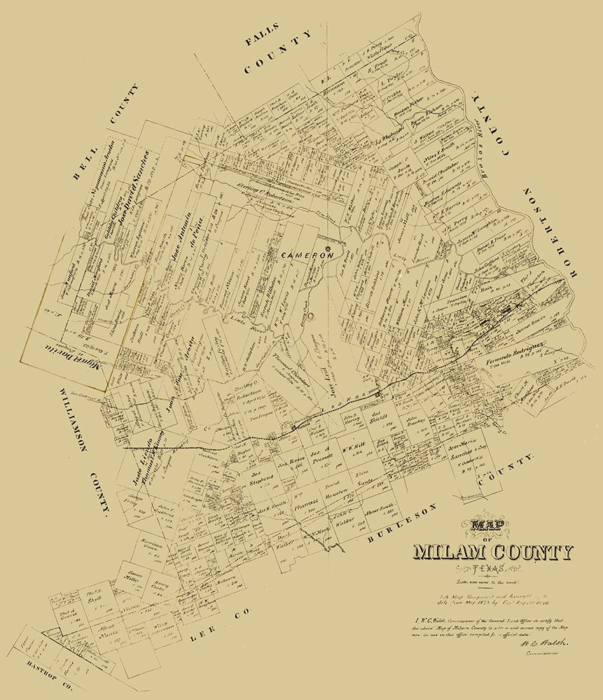 Milam County Texas - Walsh 1879