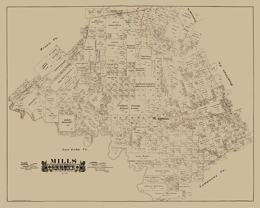 Mills County Texas - Hall 1888