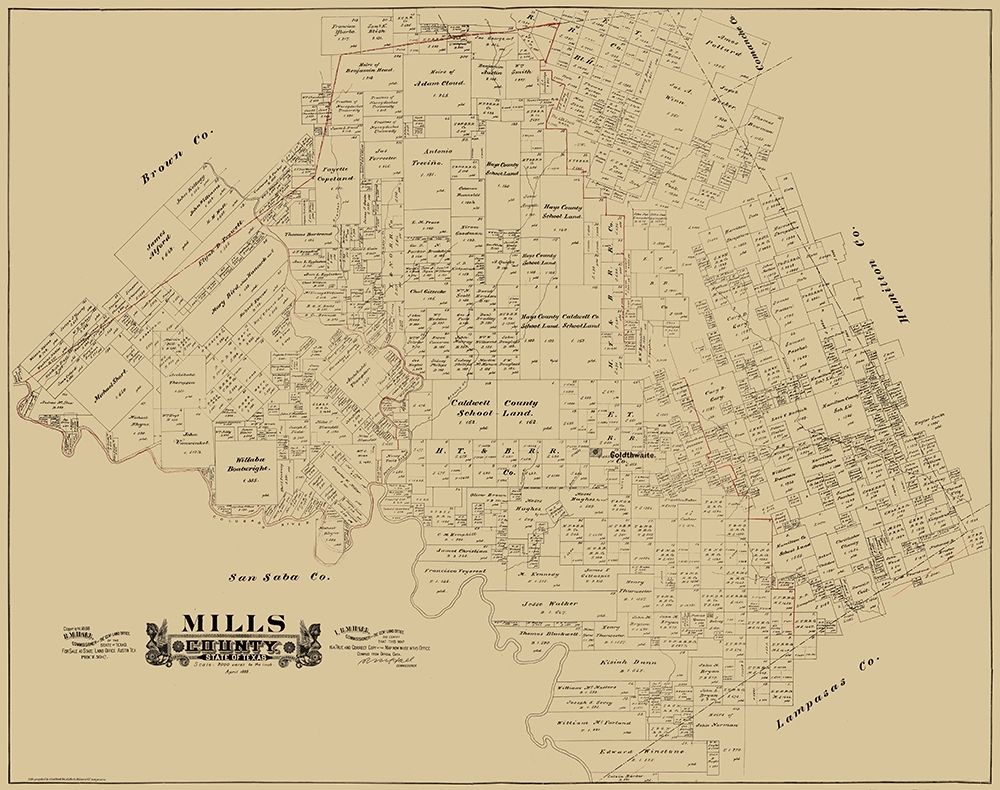 Mills County Texas - Hall 1888