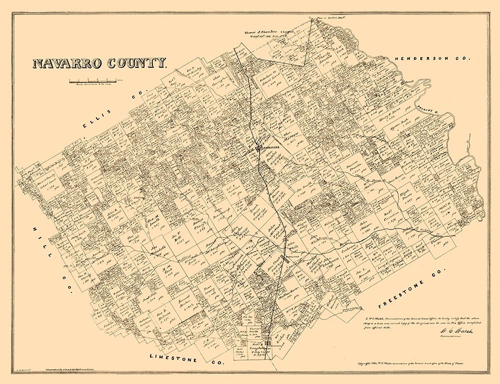 Navarro County Texas - Walsh 1880