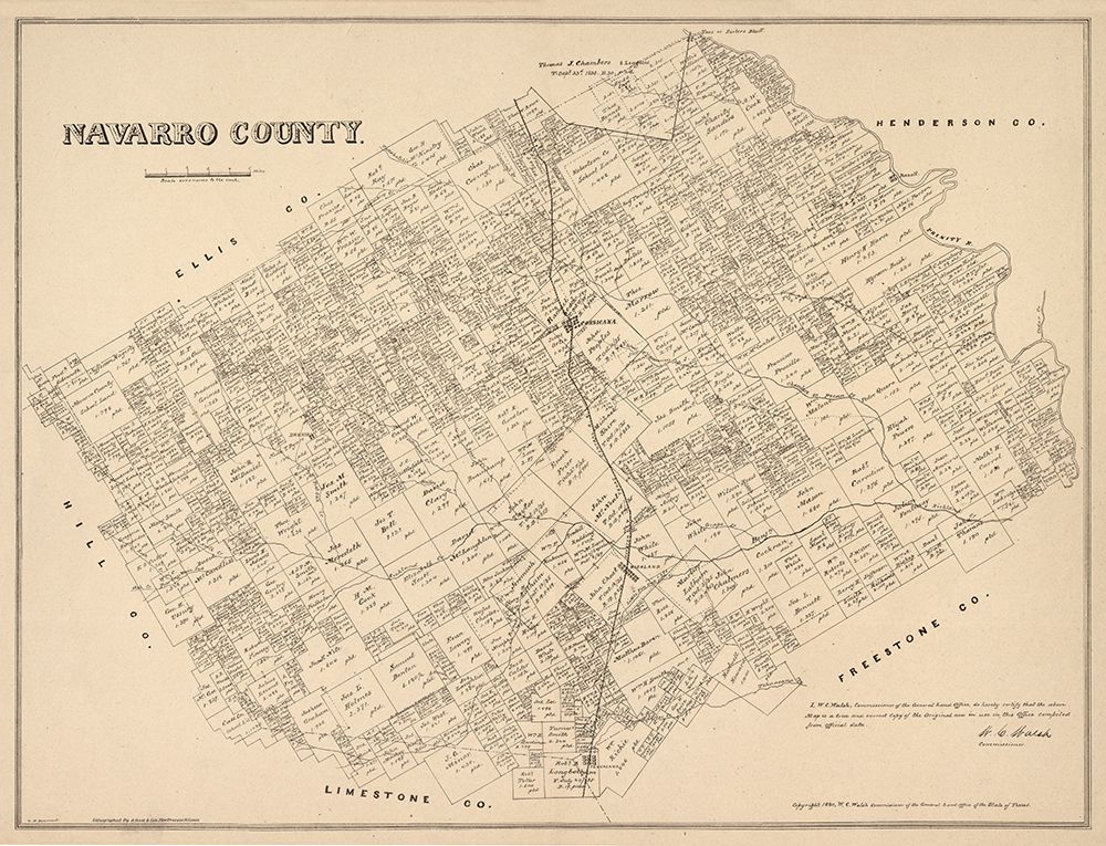 Navarro County Texas - Walsh 1880