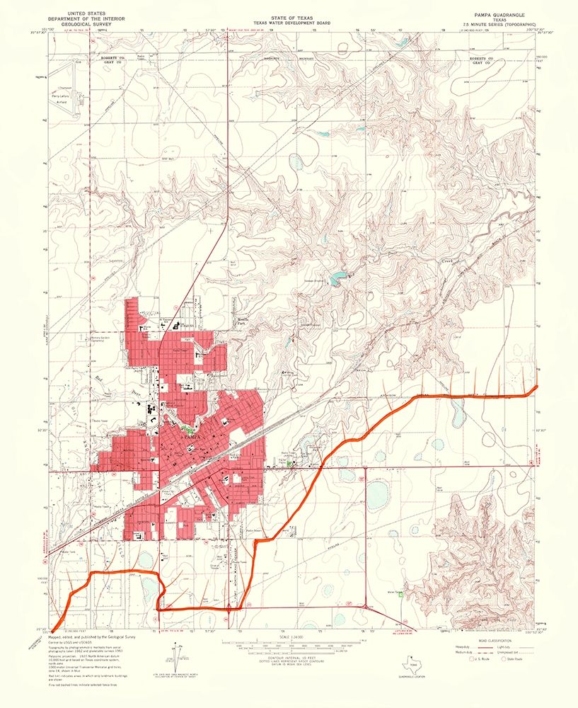 Pampa Texas Quad - USGS 1968