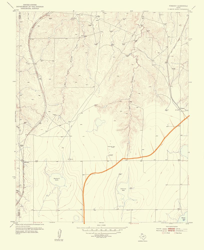 Pomeroy Texas Quad - USGS 1954