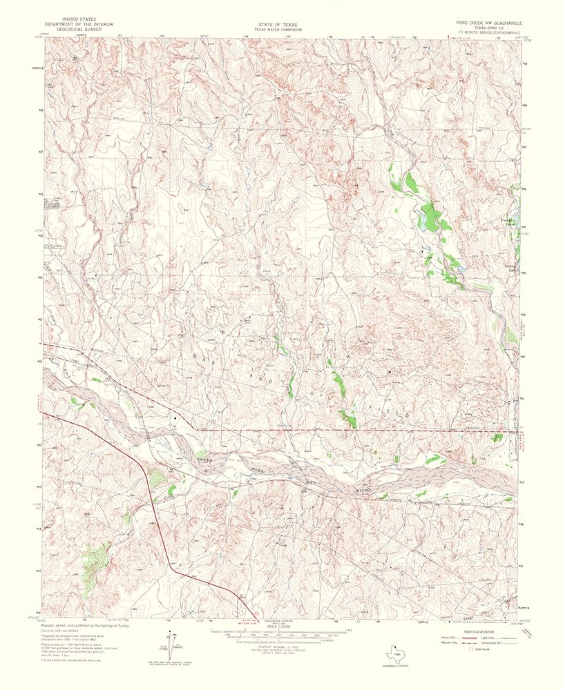 Pond Creek Northwest Texas Quad - USGS 1965