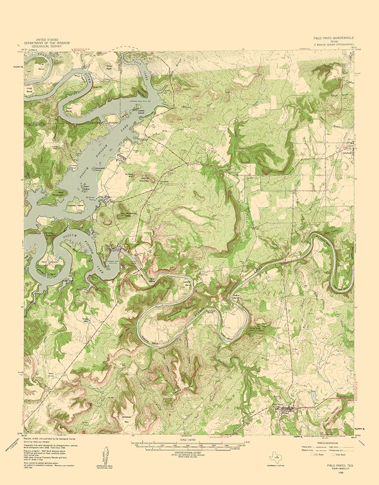 Palo Pinto Texas Quad - USGS 1960