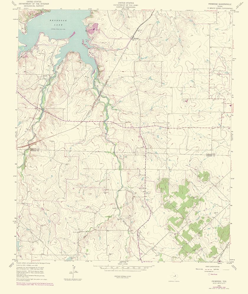 Primrose Texas Quad - USGS 1969