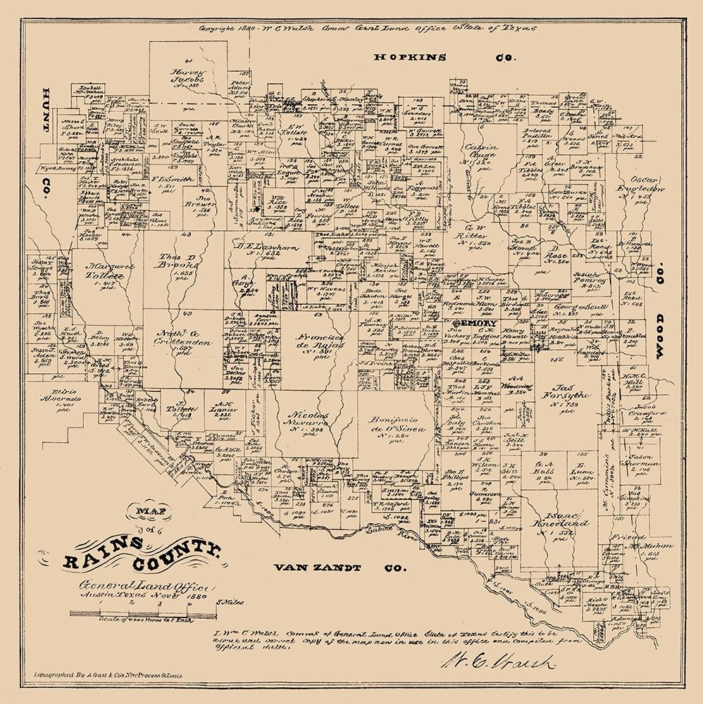 Rains County Texas - Walsh 1880