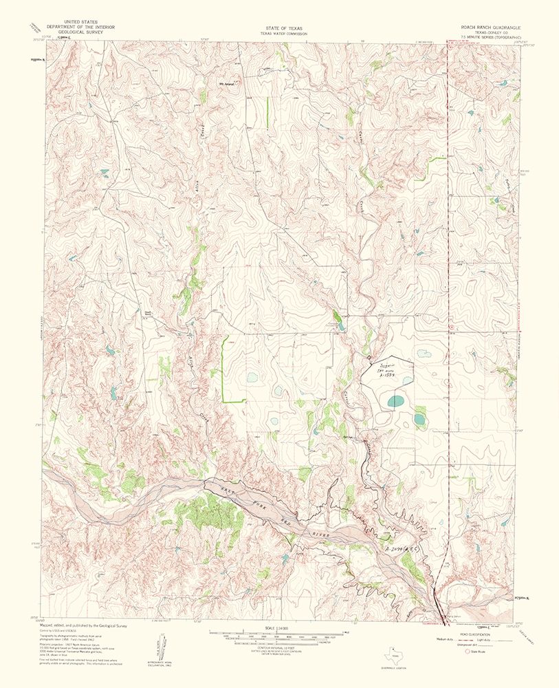 Roach Ranch Texas Quad - USGS 1963