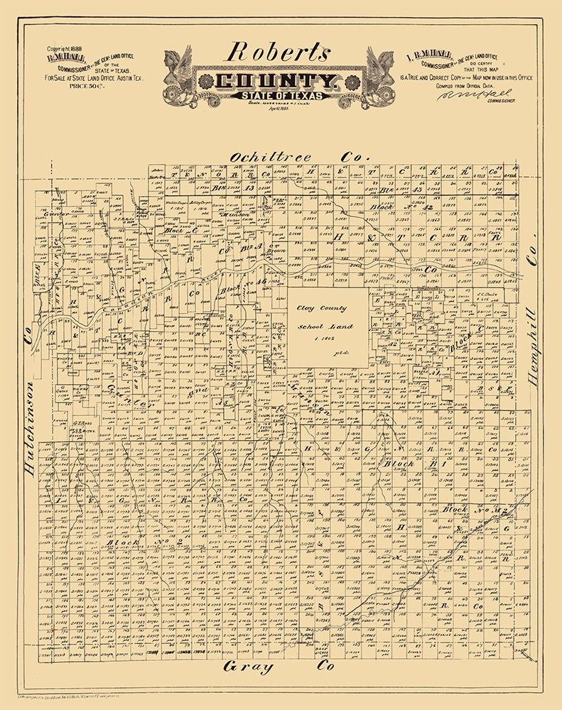 Roberts County Texas - Hall 1888