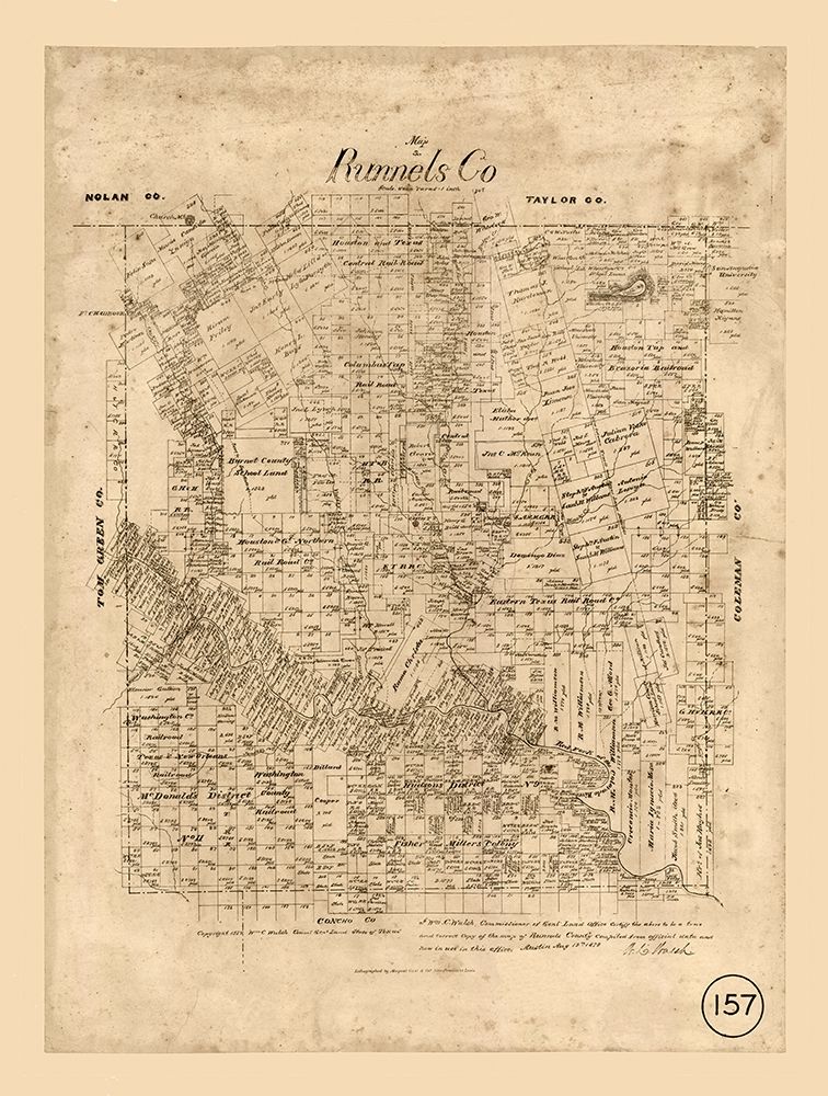 Runnels County Texas - Walsh 1879