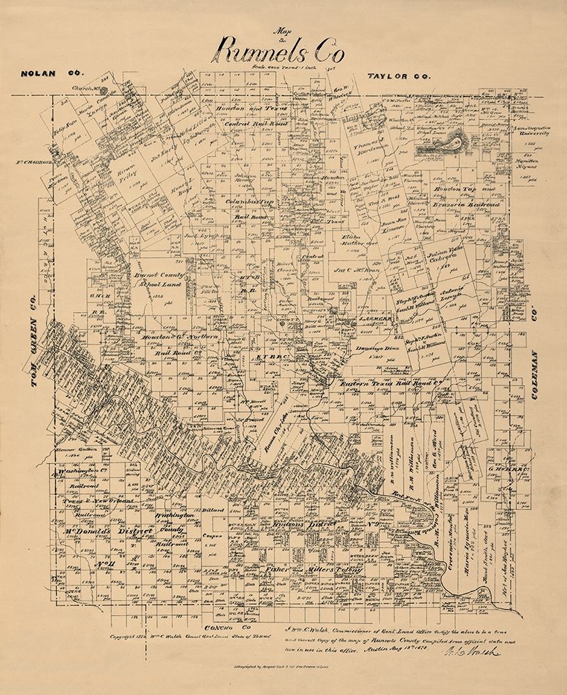 Runnels County Texas - Walsh 1879