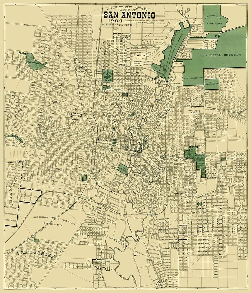 San Antonio Texas - Rullman 1909
