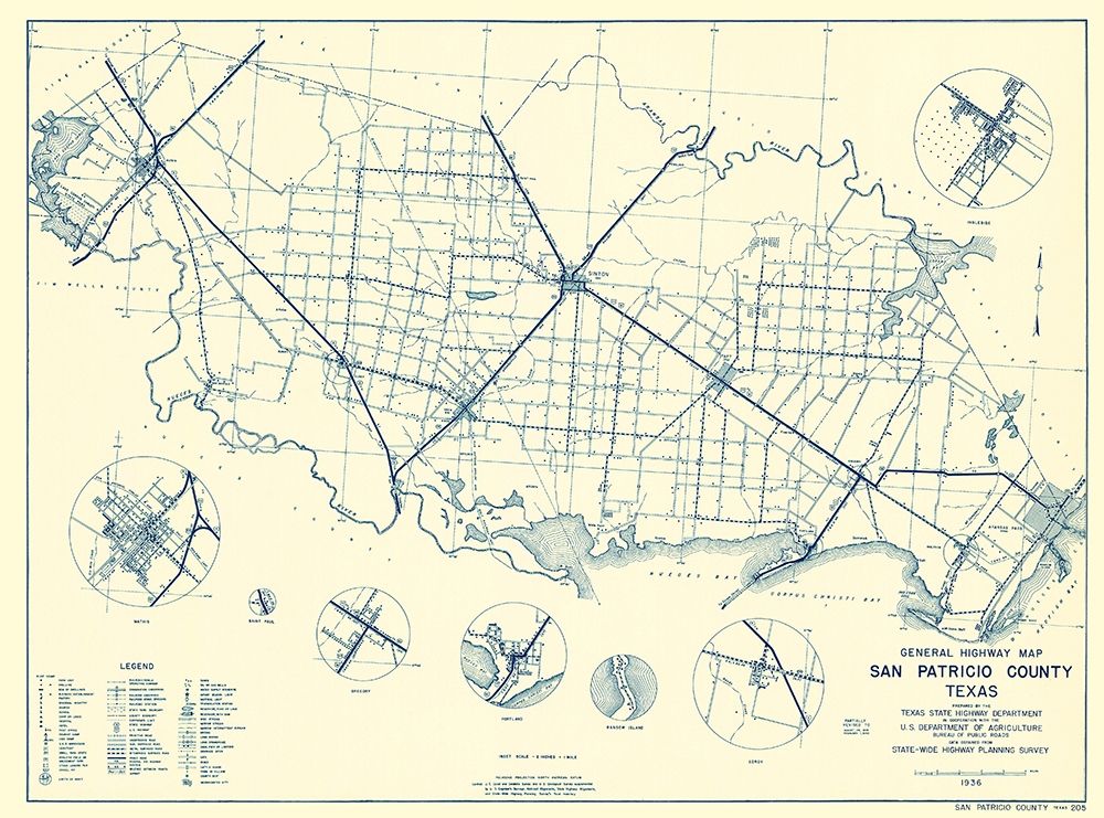 San Patricio Texas Highway - Highway Dept 1936
