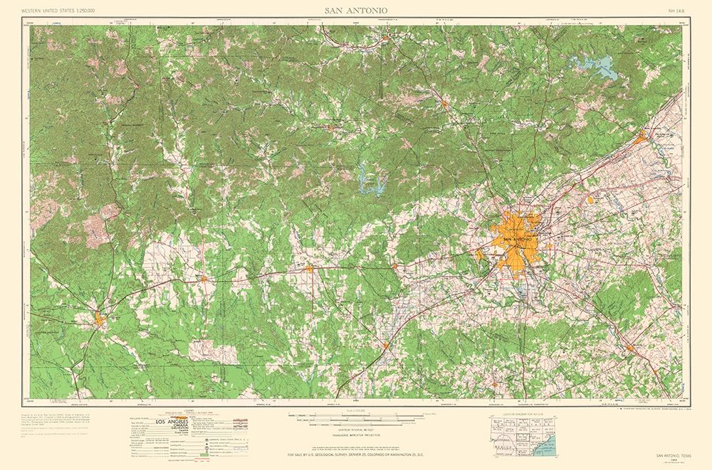 San Antonio Texas Quad - USGS 1964