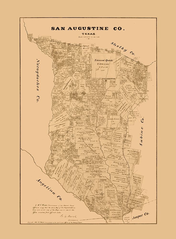 San Augustine County Texas - Walsh 1879