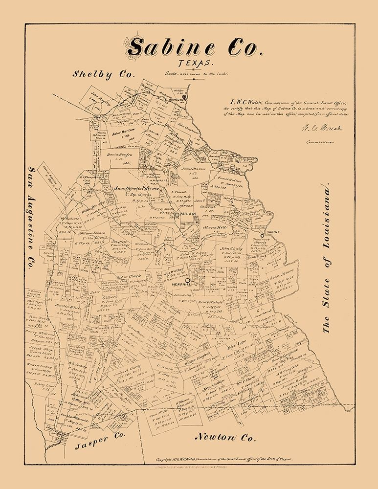 Sabine County Texas - Walsh 1879