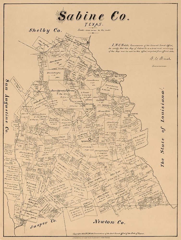 Sabine County Texas - Walsh 1879