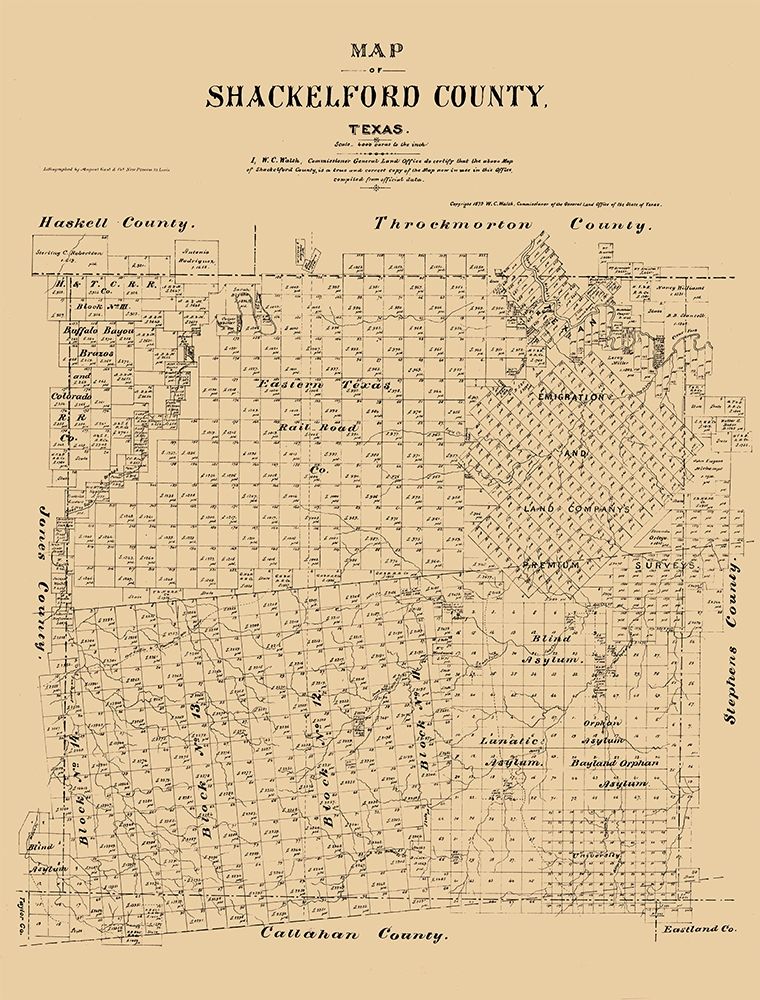 Shackelford County Texas - Walsh 1879