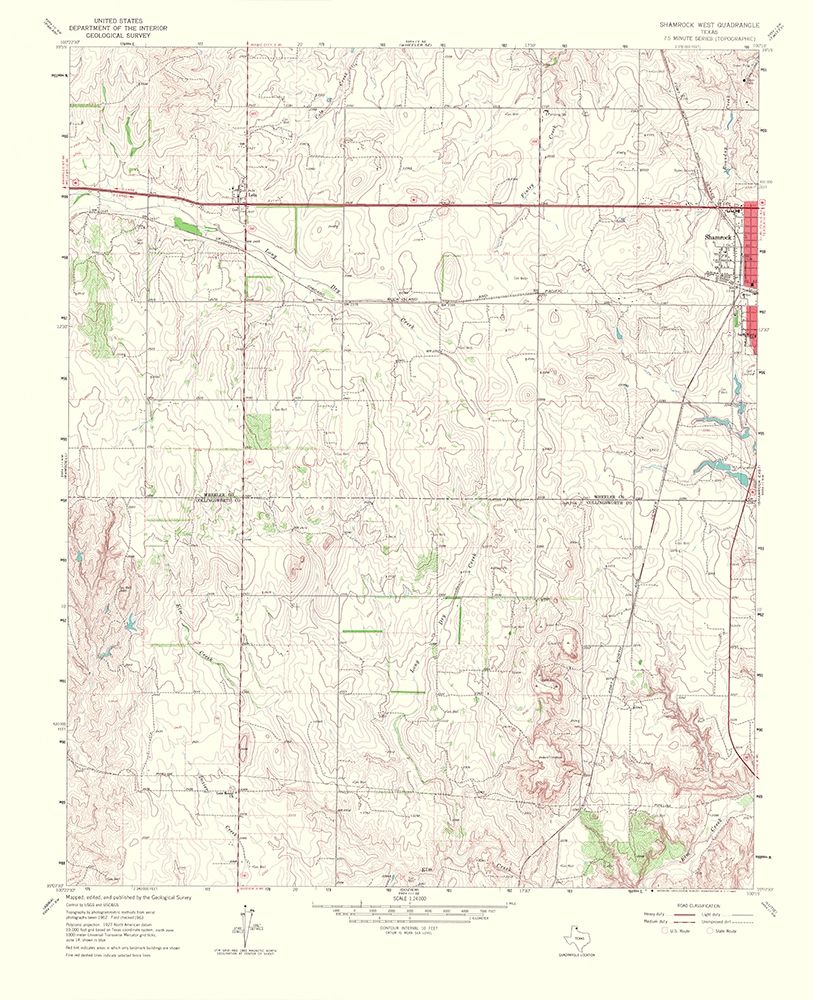 Shamrock West Texas Quad - USGS 1967