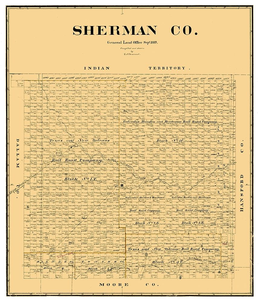 Sherman County Texas - Beaumont 1889