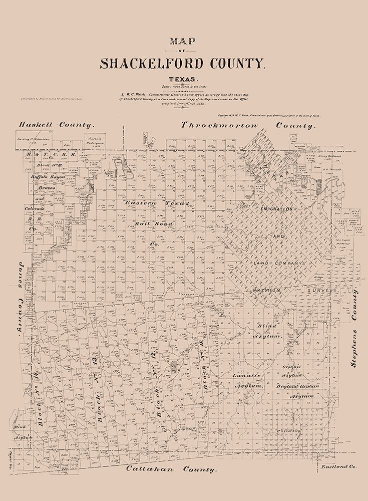 Shackelford County Texas - Walsh 1879