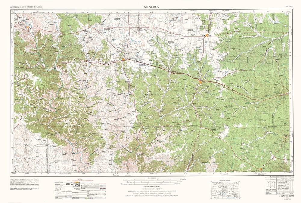 Sonora Texas Quad - USGS 1954